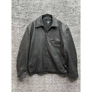 Vintage J. Peterman Men Deerskin Leather Motorcycle Jacket, Size‎ XS